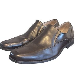 JF J. Ferrar brown leather slip on dress shoes square toe men’s size 10.5